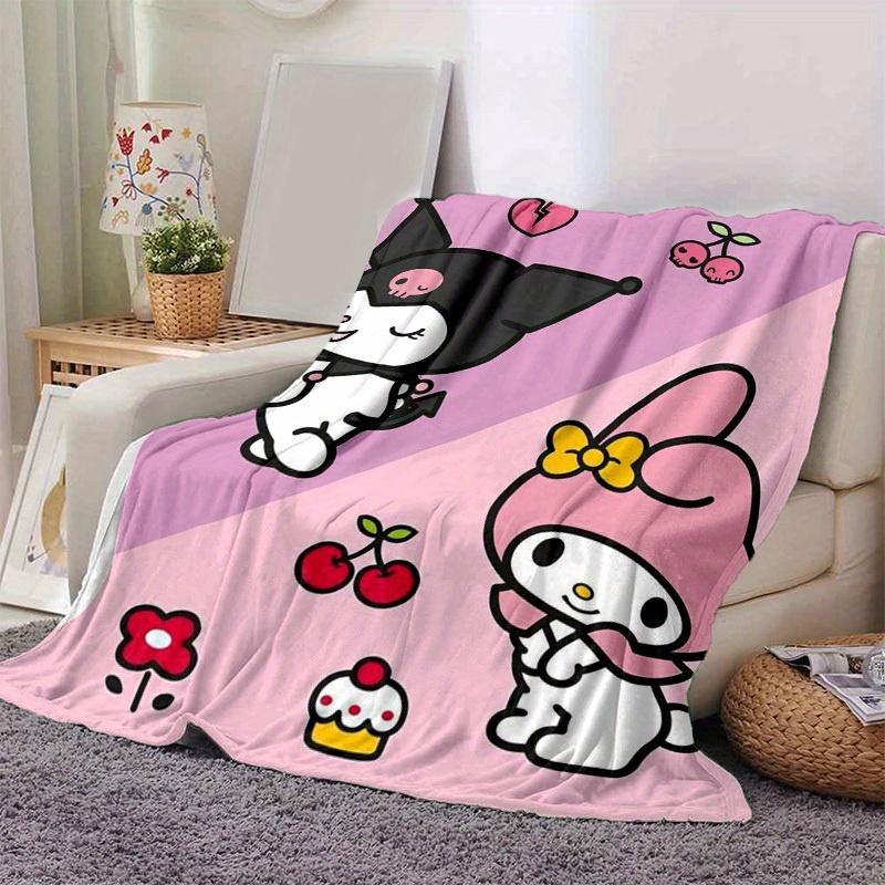 1pc. Cute Sanrio Kuromi & My Melody Print Blanket - Perfect for Home, Office, Outdoor Use, Gift Idea, Suitable for All Seasonsz041779