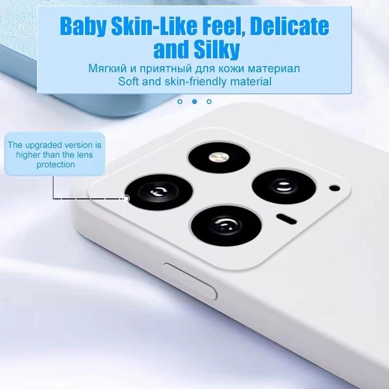 Luxury Liquid Silicone Phone Case For Xiaomi 14 Ultra Soft Smooth Touch Shockproof Protection Back Cover for Xiaomi 14 Pro mi 14 Ultra