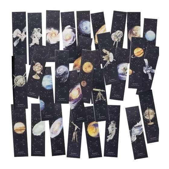 moin moin bookmark bookmark set of 30 planets night sky galaxy space earth moon neptune venus saturn jupiter mars aviator whale night sky star