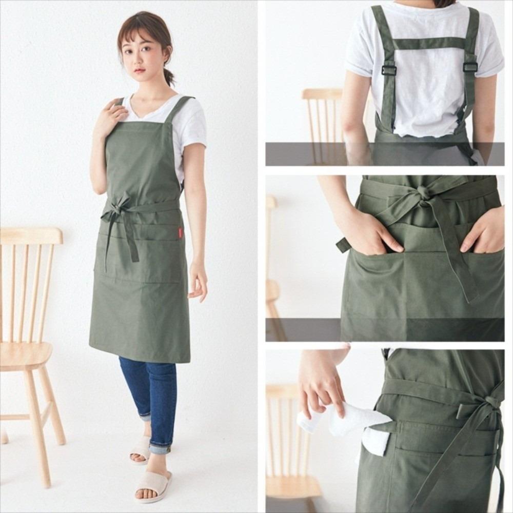 Hanging Neck Household Waterproof Apron H-type Kitchen Apron Japanese-style Apron  Waiter
