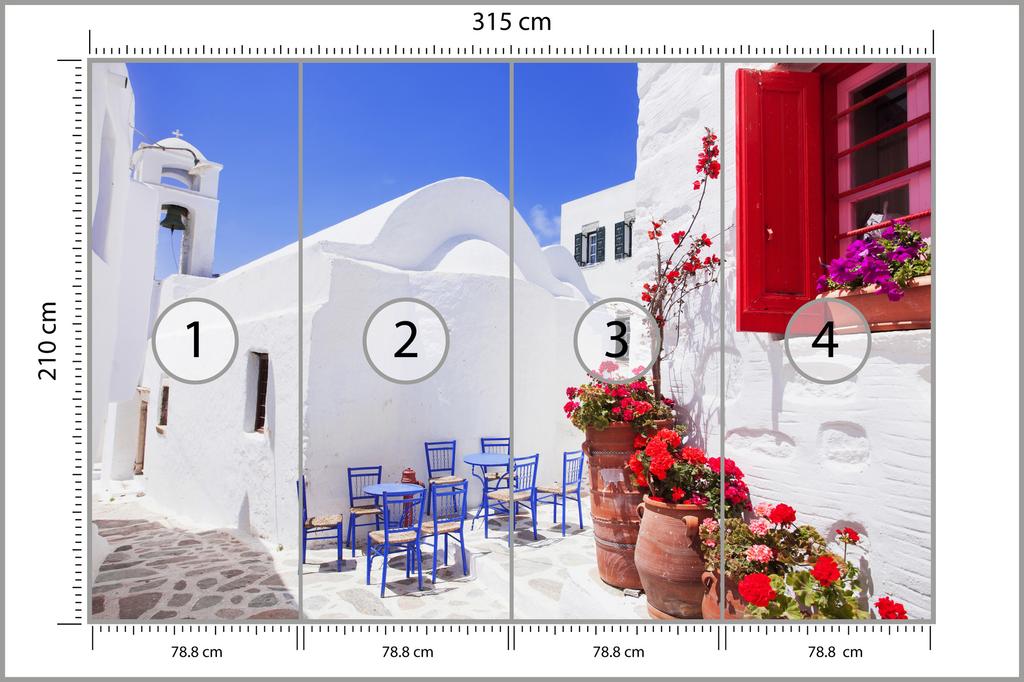Photomural Greek Street Self-Adhesive Mural 315x210