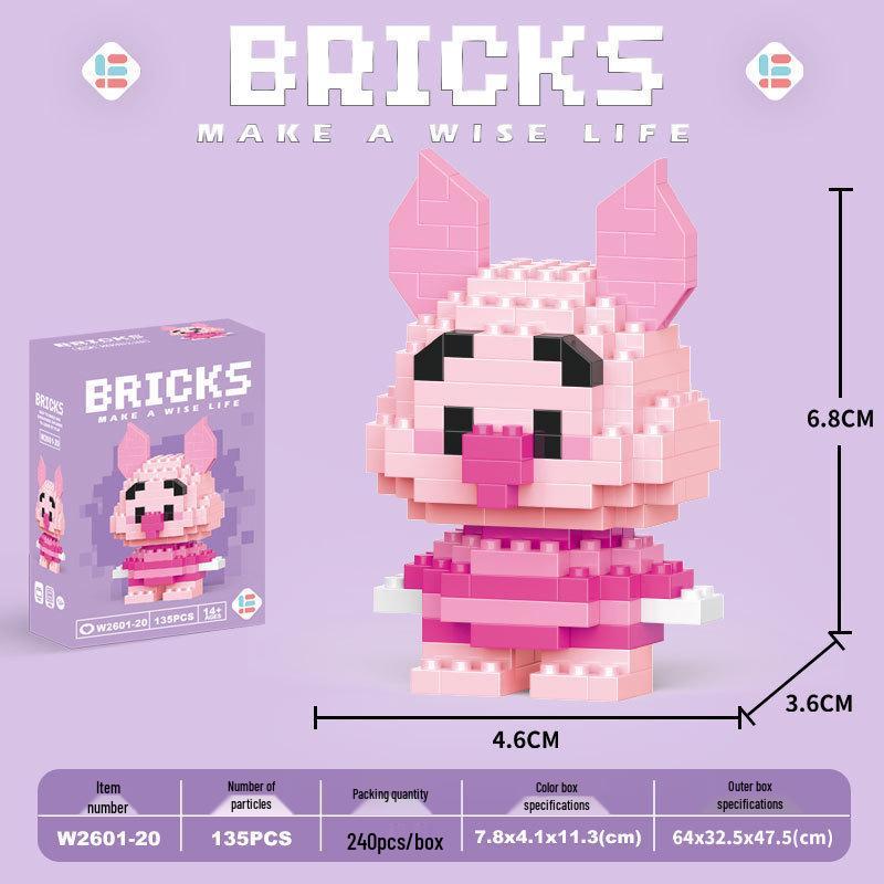 Cartoon Figurine Building Blocks: Kuromi, Cinnamoroll & Melody Rabbit - Educational Toy Blind Box for Kids