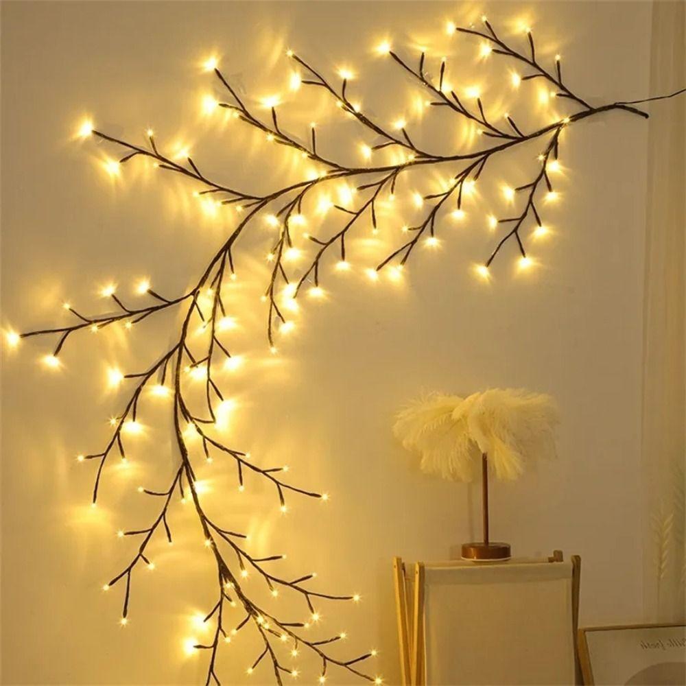 Willow Vine Christmas LED Lights DIY New Year Lights Flexible Tree Branch String Light  Indoor