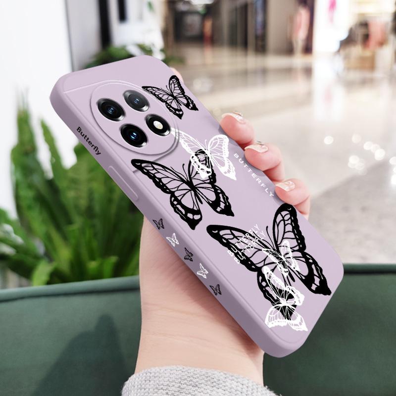 

Maroon Butterfly Phone Case For Oneplus 13 13R 12 12R 11 11R 10 10R 10T 9R 9RT 9 8T 8 7 7T Pro 5G Liquid Silicone Cover OnePlus 11 5G