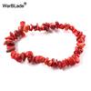 Natural Gemstone Chip Bracelet Amethyst Irregular Stone Beaded Stretch Bangle for Women