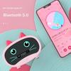 New Cute Cat Shaped Bluetooth Speaker with Alarm Clock - Portable Wireless Stereo Sound Box Music Player with Subwoofer Function