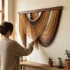 Wall Art Bohemian Wall Decor Wooden Macrame Wall Hanging Handmade Tassel Tapestry  Household