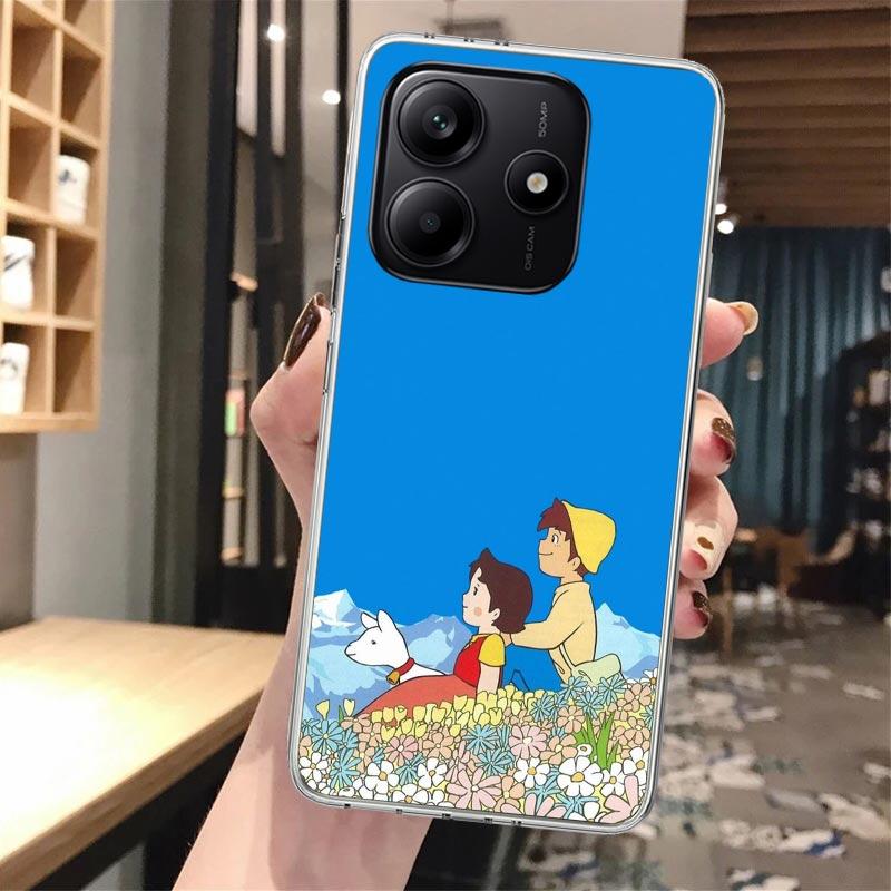 Heidi Cute Cartoon Silicon Phone Case For Xiaomi Redmi Note 14 14S 13 12 12S 11 Pro Plus 11S 10 10S 11T 11E 4G 5G Soft Cover