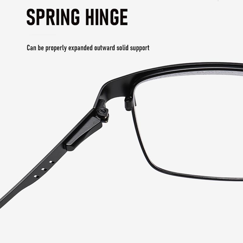 Quality Metal Presbyopia Glasses with Spring Leg Reading Glasses Business Eyeglasses for Man Classic Square Hyperopic Eyeglasses