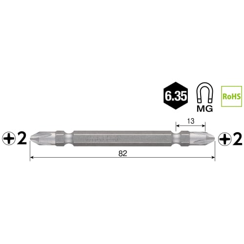 VESSEL 40V Compatible Problem Solving Bit Reinforced Tip Double Ended Bit +2 x 82 Set of 5 DRB5P2082