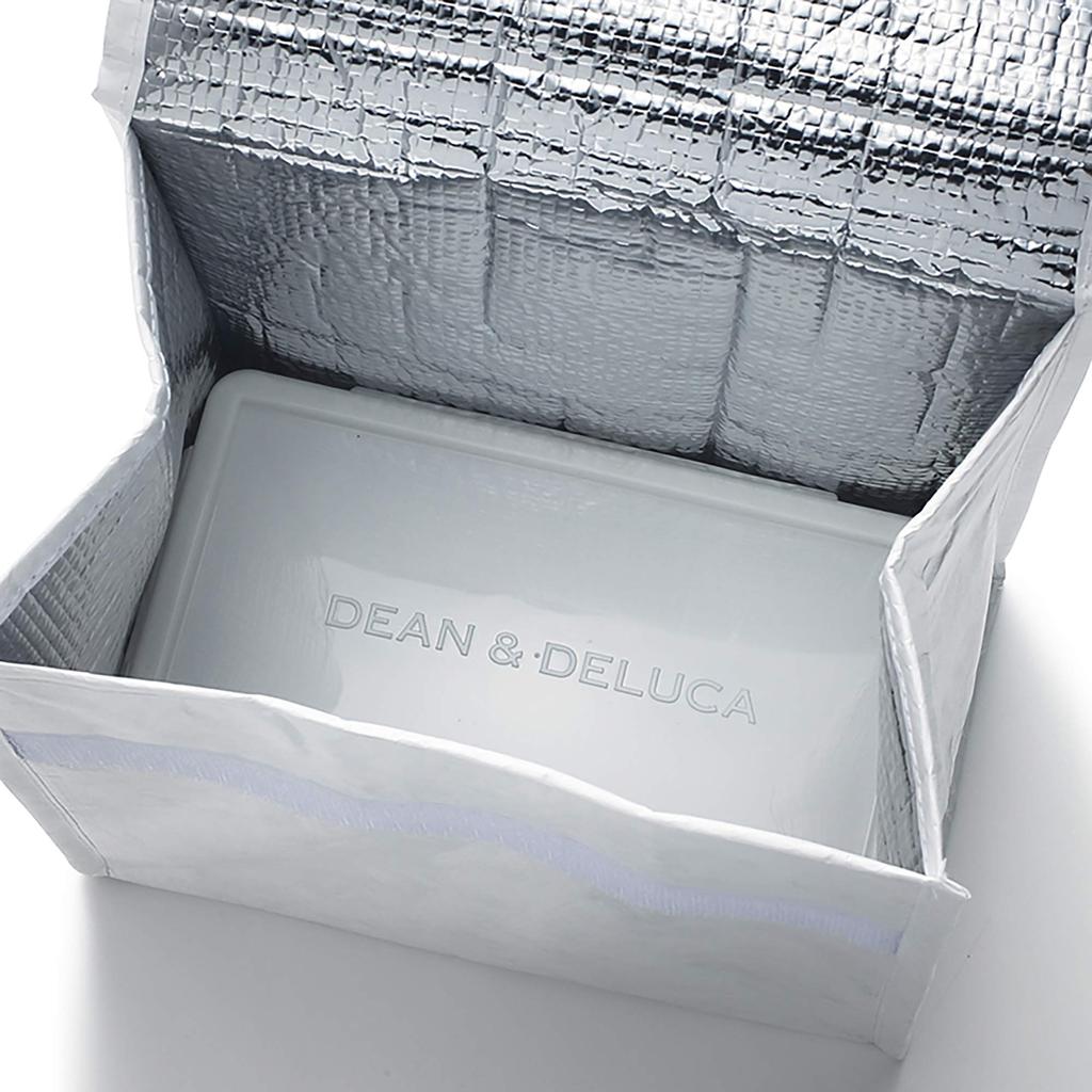 DEAN DELUCA Lunch 20 x 20 x 13 cm & Bag, White, Insulated, Foldable, Compact,