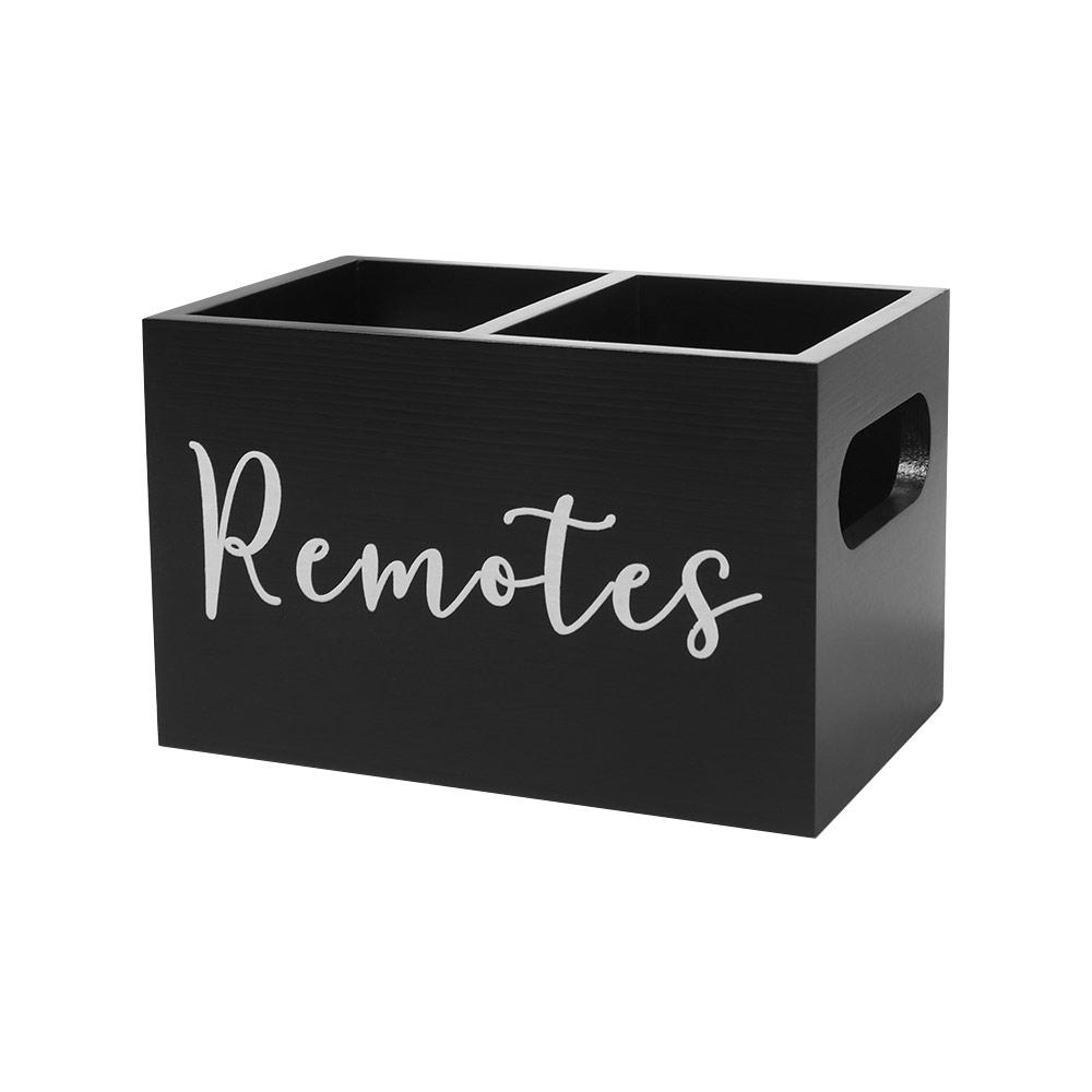 Creative Remote Control Storage Box 2 Compartments Household Desktop Storage Box Portable Large Capacity чёрный
