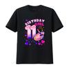11th Birthday Girl 11 Years Painting Art Number T Shirt Vintage Versatile Soft Top For Everyday Wear Graphic Stretched