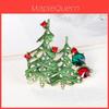 Christmas Tree Brooch With Crystal Waterdrop For Holiday Gift And Fashion Accessory