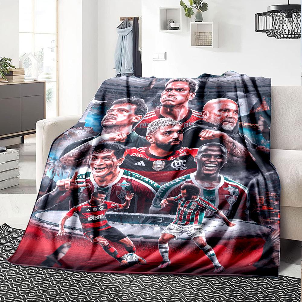 Flamengo Fußballmannschaft Spieler Collage Druck Flanelldecke Weiche Warme Überwurfdecke Fußballfan Sofa Bett Dekor