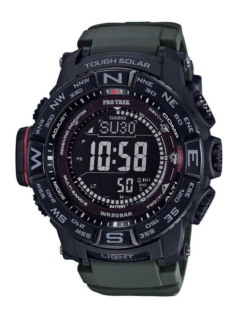 Casio PRO TREK Tøff Solcellekraft og Rustfritt Stål Klokke Grønn Herrefarge (Modell PRW-3510Y-8CR)