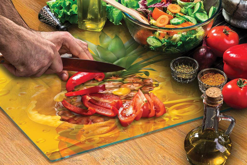 PLANCHE À DÉCOUPER EN VERRE 40x30 ANANAS