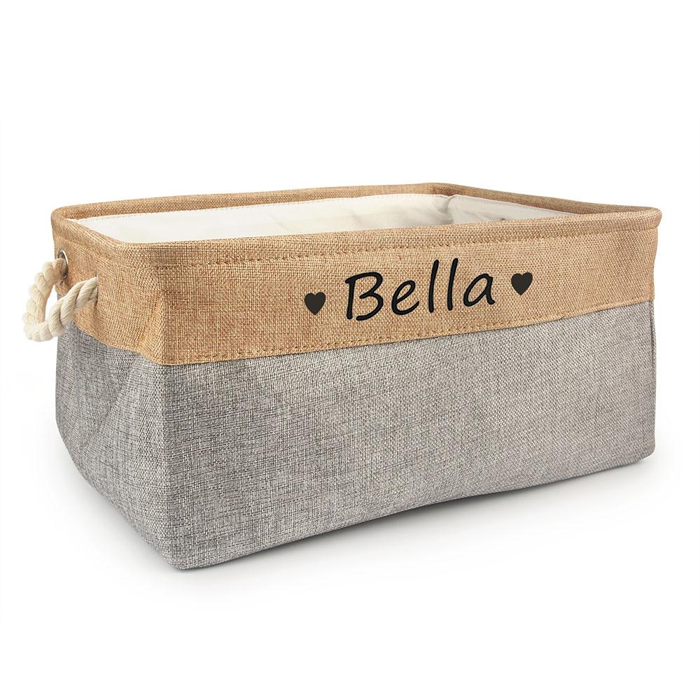 Personalisierter Hundespielzeugkorb Kostenloser Druck Haustier-Aufbewahrungsbox Katze DIY Benutzerdefinierter Name Spielzeug Kleidung Zubehör Organisieren Aufbewahrung