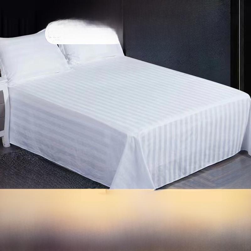 Hotel Bedding White Washed Cotton Sateen Stripe Pillowcases Beauty Salon Massage Shop Dormitory Bed Sheets Quality Assurance Pillowcase [50*80cm] 1 piece