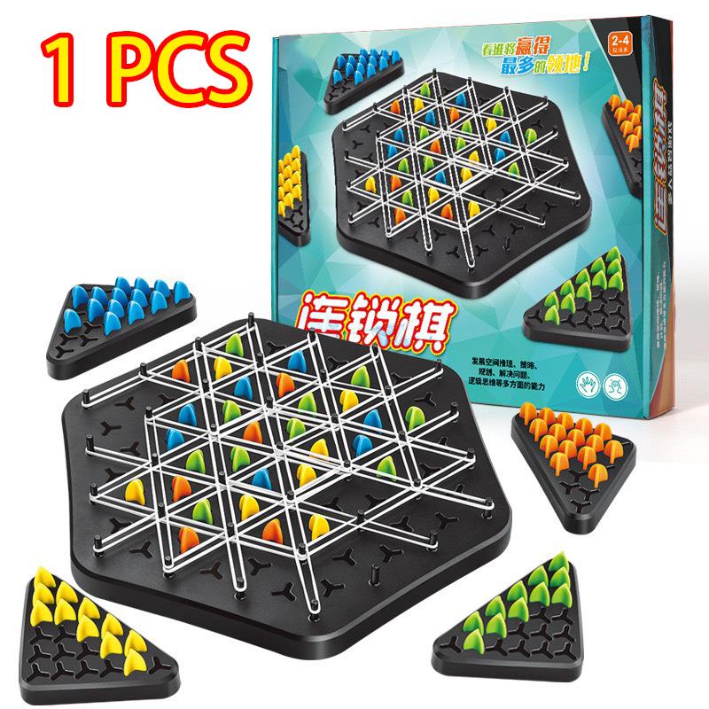 

Link Chess Rubber Band Triangle Desktop Puzzle Toy Children S Multiplayer Family Parent Child Interactive Training Logical Think