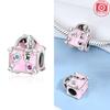 Authentic Pink Box Rocket Badminton Bike Bead Charms Charm Bead Charms Compatible With Bracelets copper Women Jewellery Necklaces Diy Gift