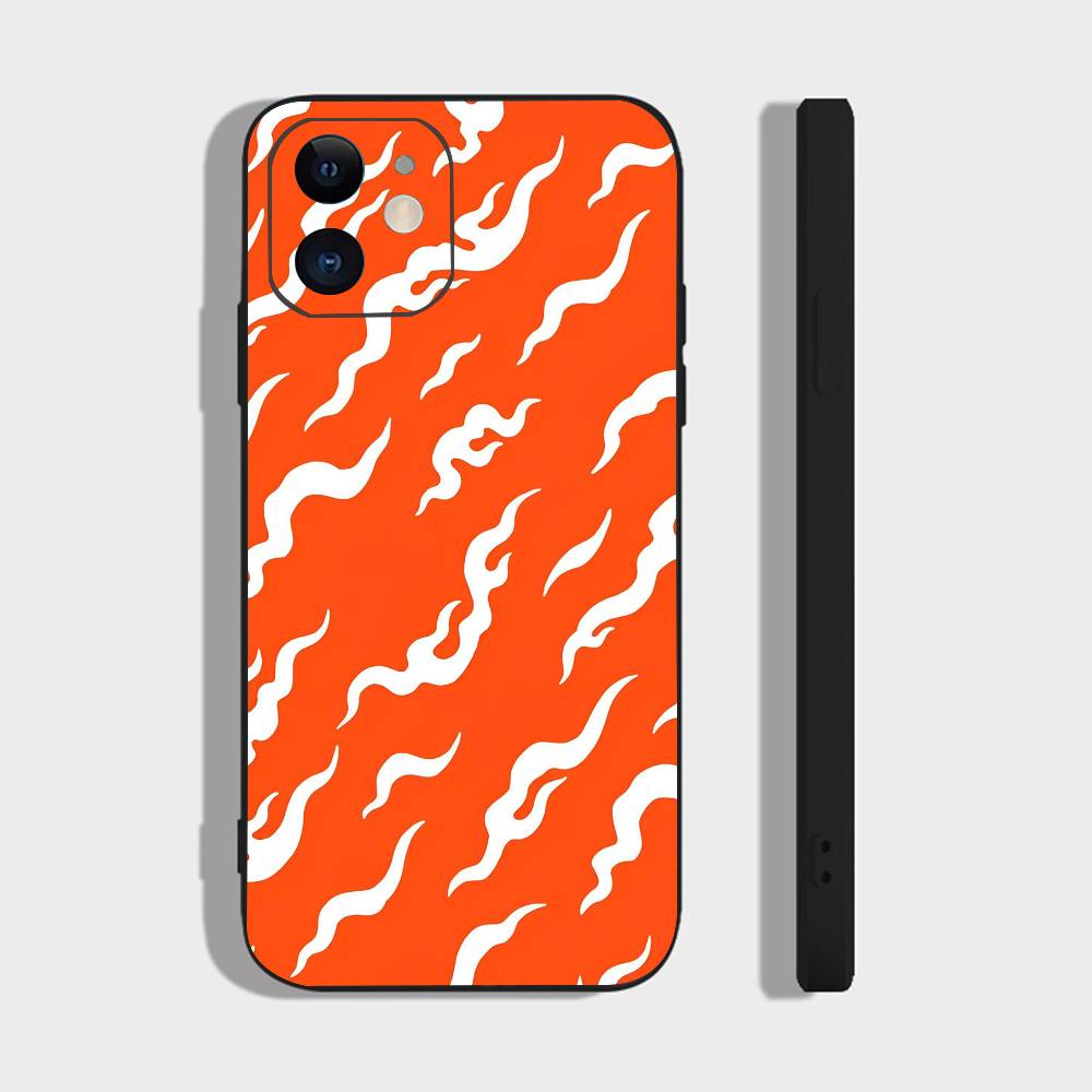 Fire For IPhone 13,17,11,12,16,14,15,Plus,Pro Max Soft Silicone Black Phone Case