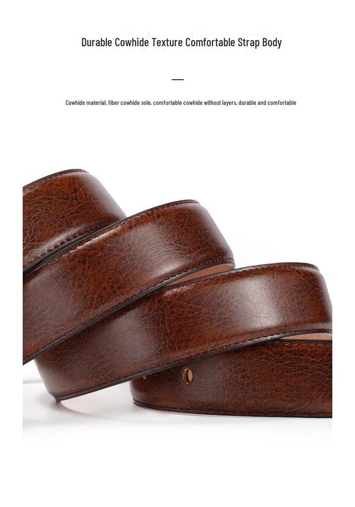 Men's Retro Pin Buckle Cowhide Belt - Versatile, Casual, Genuine Leather, High-End Feel, Hot Item.