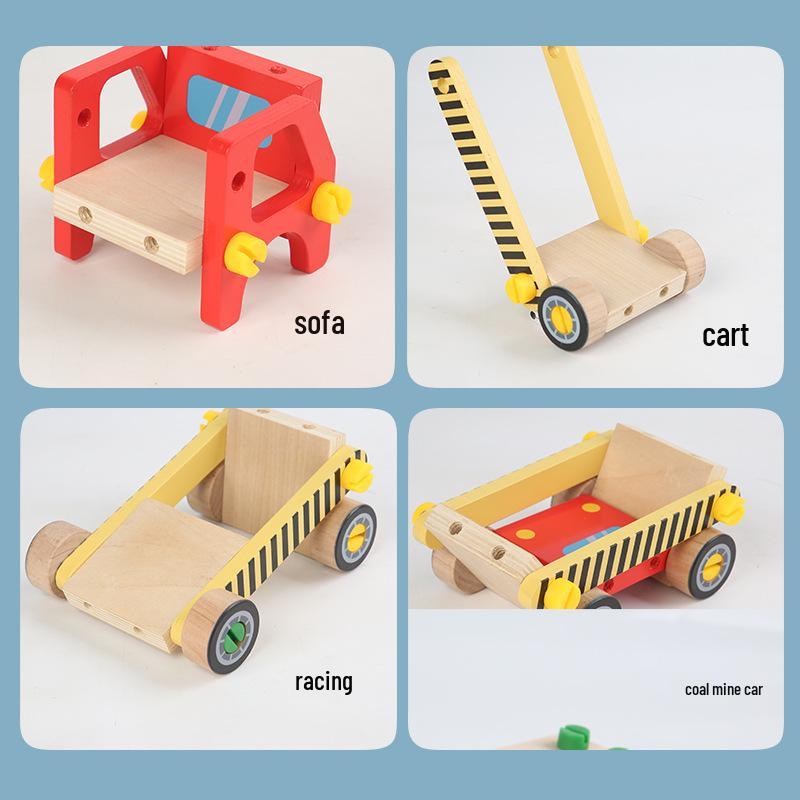 Creative Children's Multifunctional Nut Car: Enhance Fine Motor Skills with Hands-on Assembly Building Blocks.