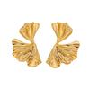 European & American Style Ginkgo Leaf Stud Earrings: Elegant & Fashionable Design for Women