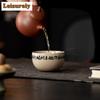 120ml Hand-painted Grass Ash Small Zebra Teacup Elegant Tea Bowl Jug Tea-tasting Smelling Cup Chazhan Master Cups for Tea Craft