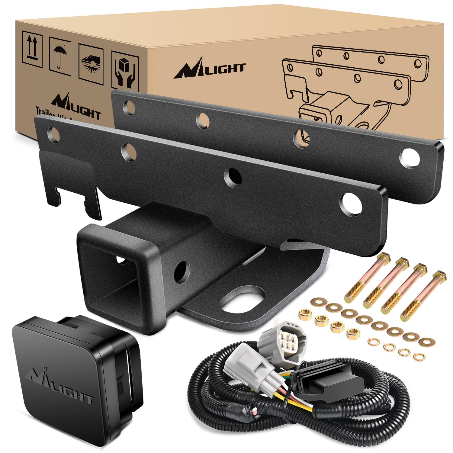 Nilight 2` Inch Rear Bumper Tow