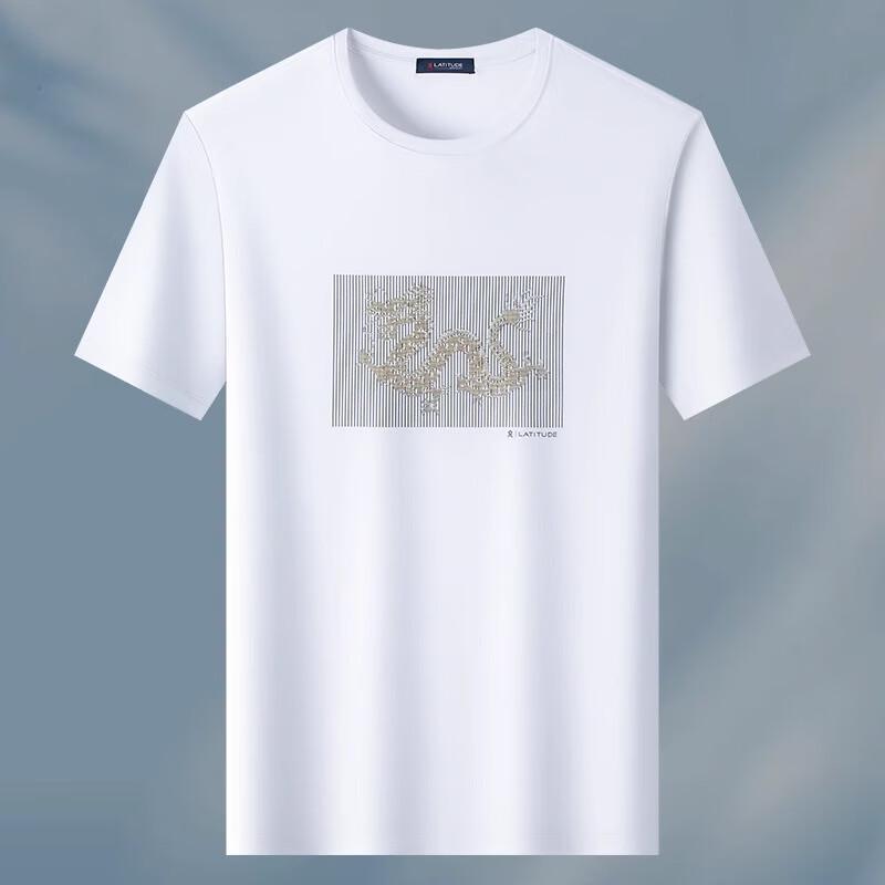 Мужская футболка MONTAGUT с круглым вырезом, смесовая, с модалом, год Дракона 48