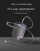 65W Dual Port PD Charger with Retractable Type-C Cable for Fast Charging (A+C)