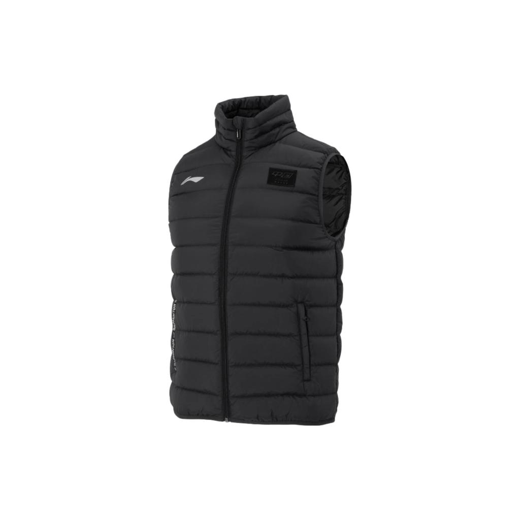 Li Ning Badminton Series Solid Color Training Warm Casual Down Vest Unisex Vests Black AMRT019-1