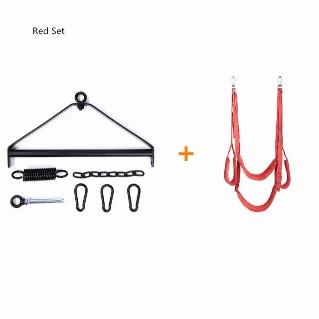 Mykt materiale Sex Swing Erotiske leker med stropp Sele Tau Kjærlighetsmøbler med metallslynge for Bdsm Fetish Bondage Sexstilling