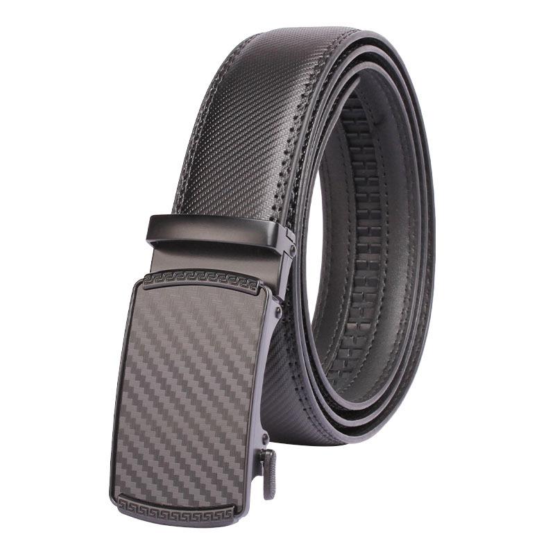 Belt Alloy Automatic Button Head Cowhide Belt Men'S Genuine Leather Jeans Belt Factory