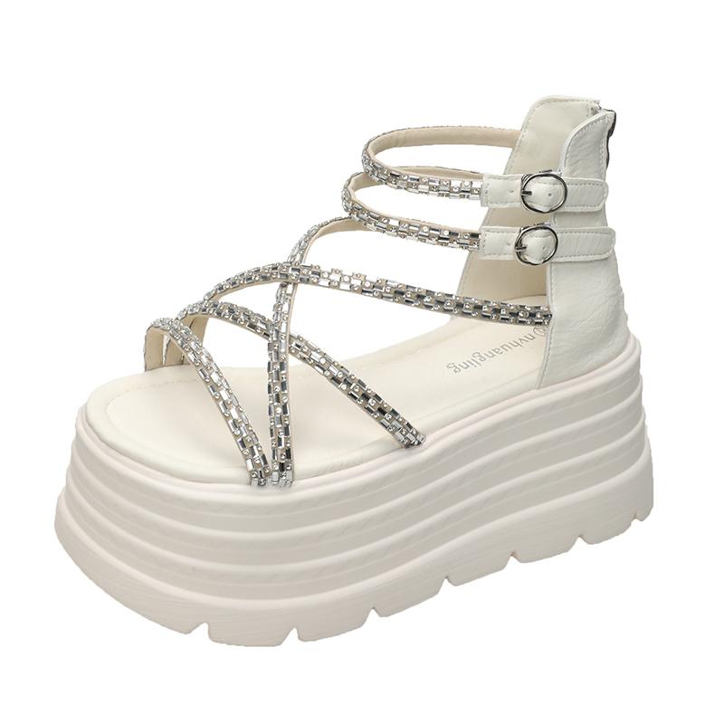 Fashion 2025 Designers Women Summer Sandals Open Toe Platform Wedge Sneakers Women Casual Shoes Beach Sandálias Das Mulheres 8CM