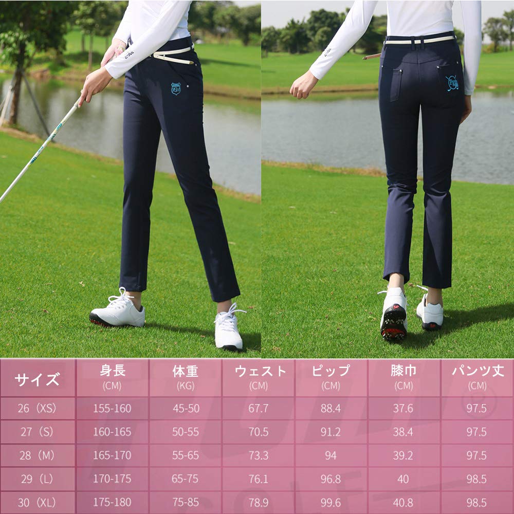 Qirun Women's Golf Pants, Climbing Pants, Stretch, Golf Wear Bottoms, Outdoor, Spring, Summer, Autumn, Multifunctional, Leg-Lengthening, Golf Wear