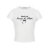 Letter Bow Short Sleeve T-Shirt Women's Summer Sweet Spice Girls Korean Slim Skinny Top Dopamine Bottom