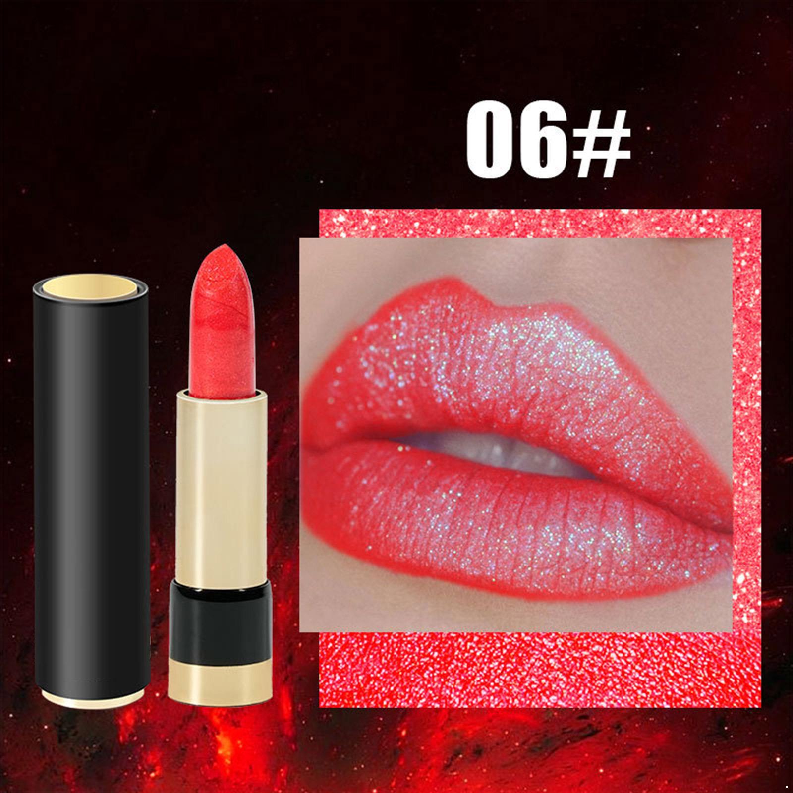 

Жіноча кремова помада тривалої дії, з мерехтливим та блискучим фінішем, насичений колір, стійка до перенесення, 1 шт. One Size