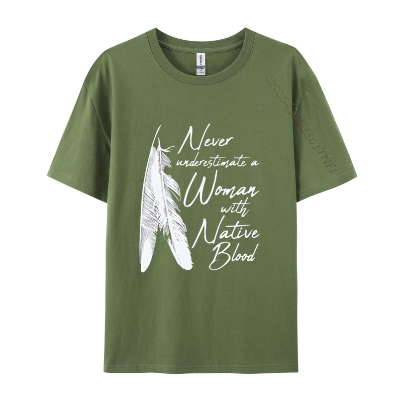 Native American A Woman With Native TShirt Cotton Men T Shirt Leisure T Shirts Casual On Sale Aesthetic Tshirt