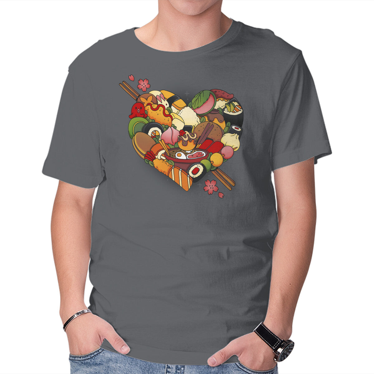 Unisex Crew Neck T-Shirt Japan Love Graphic Short Sleeve Casual Tee XL