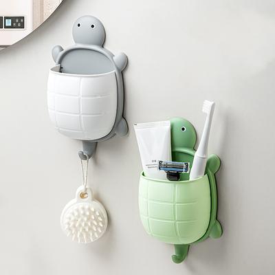 Cute Turtle Design Shelf Turtle-shaped Storage Box Turtle Shape Wall Mounted Organizer with Drainage Design for Home Bathroom