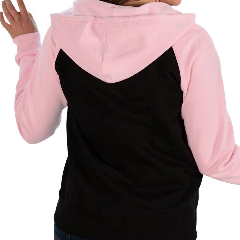 Women's autumn and winter fashion versatile long-sleeved zipper drawstring hooded sweatshirt