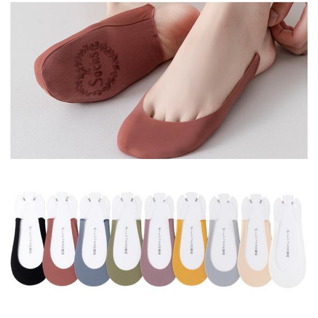 Summer Women Invisible No Show Socks Suspender Ice Silk Low Cut Socks for Female Ladies High Heels Anti-slip Half Sock Slippers