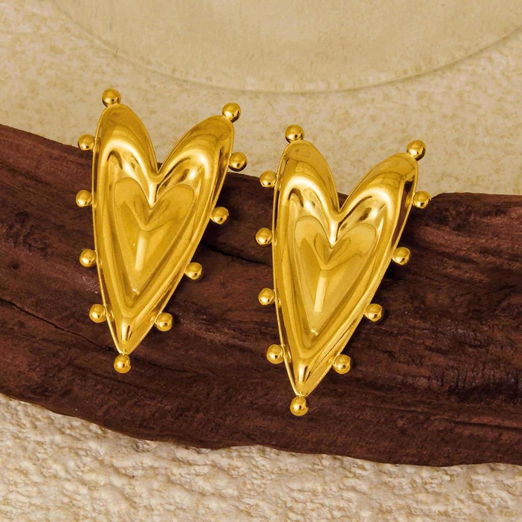 Retro Geometric Heart-Shaped Women'S Earrings With Irregular Heart-Shaped Design, Wedding Jewelry, Gift Accessories.