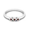 Tiny Round Shape Garnet Gemstone 925 Sterling Silver Three Stone Minimalist Women Engagement Ring