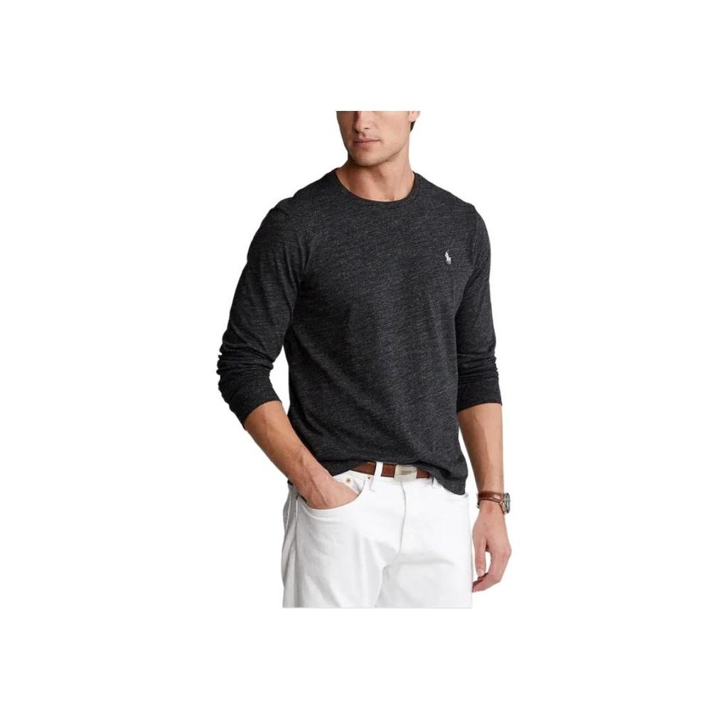 Polo Ralph Lauren Logo Vyšívaný Pulovr Crew Neck Dlouhý Rukáv Pánská Trička Šedá 710671468-037