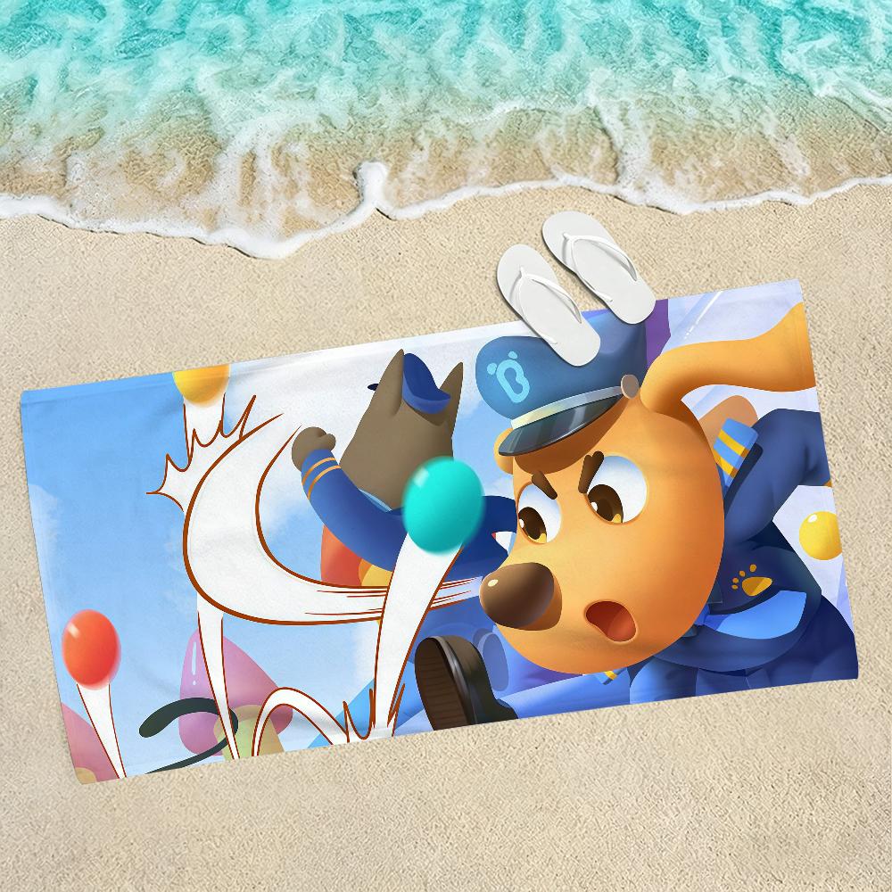 Cartoon S-Safety S-Sheriff L-Labrador Towel Towels For Beaches Yoga Studios Gyms Hot Springs Swimming Pools And Picnics