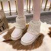 2024 Winter New Large Cotton Shoes with Thickened Short Tube Thick Bottom Warm Snow Boots Women Fur Integrated Women Shoes